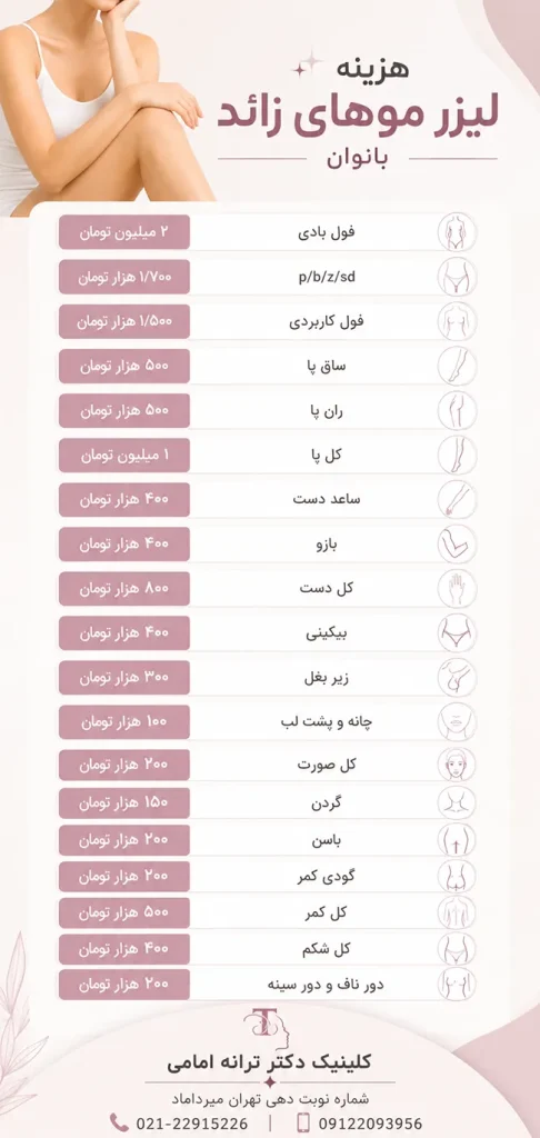 قیمت لیزر مو بانوان